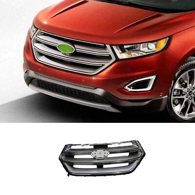 #ad 1PCS Front Center Mesh Grille Grill Cover Trim Chrome For Ford Edge 2015 2018 $609.51