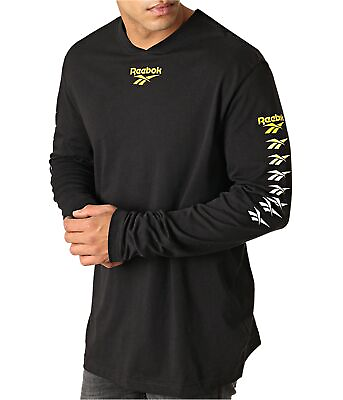 #ad Reebok Mens Multi Vector Logo Graphic T Shirt Black Medium $24.12