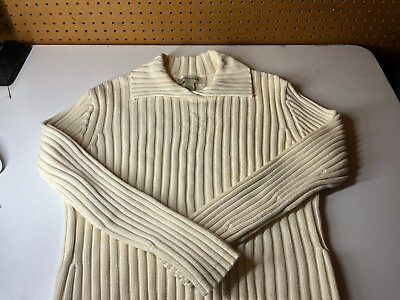 #ad Banana Republic Cream Organic Ribbed 100% Knit Cotton XL $55.00
