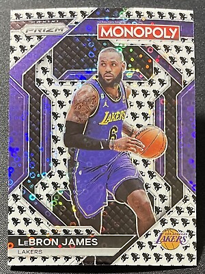 #ad 2023 24 Prizm Monopoly Lebron James Running Man White Disco SSP PS9 Lakers $49.99