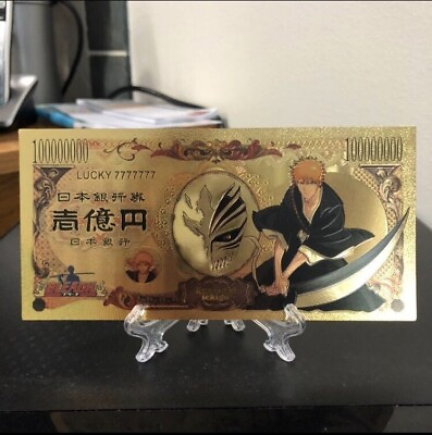 #ad 24k Gold Foil Plated Kurosaki Ichigo Bleach Banknote Anime Collectible $10.00