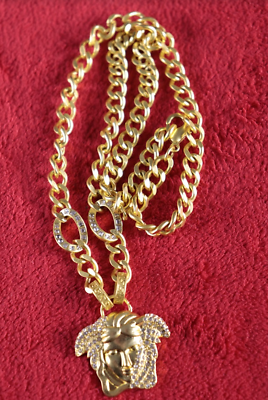 #ad #ad Vintage Versace Medusa Amulet Pendant Gold Chain Necklace $175.00