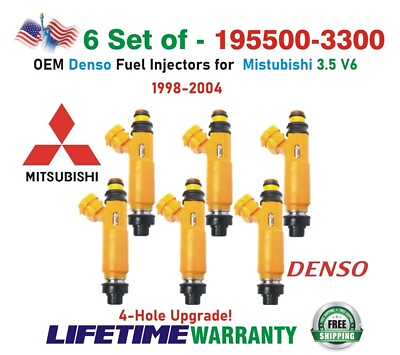 #ad OEM x6 Denso 4Hole Upgrade Fuel Injectors for 1998 04 Mitsubishi Montero 3.5L V6 $152.60
