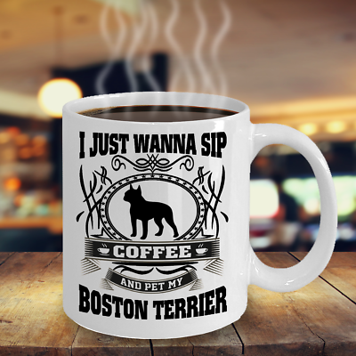 #ad Boston Terrier dogBoston BullBostonTerrierBoxwoodCupGift DogCoffee Mugs $16.96