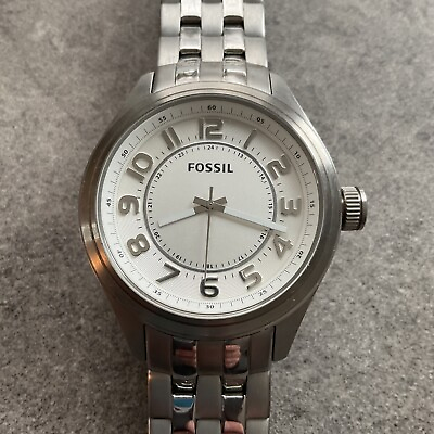 #ad FOSSIL Mens Asher Stainless Steel Silver Tone Bracelet Watch BQ1039 45mm Case D1 $39.16