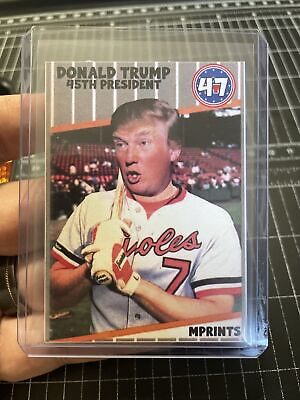 #ad Donald Trump President 45 F FACE PARODY Baseball Card By MPRINTS $5.00