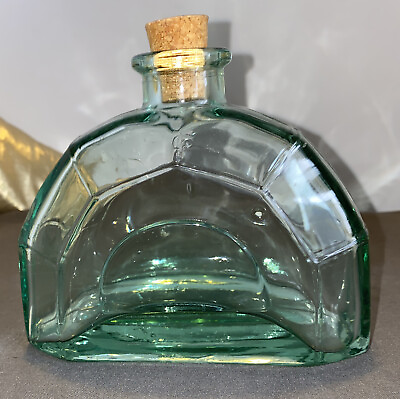 #ad Recycled Green Glass Bottle Perfume Small Decanter 4.25” X 5” X 2.25” $20.00