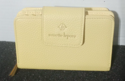 #ad nanette lepore yellow wallet gold zipper $15.99