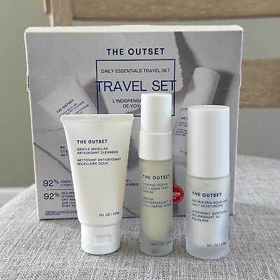 #ad The Outset Daily Essentials Travel 3 pc Starter Set Moisturizer Serum Cleanser $29.99