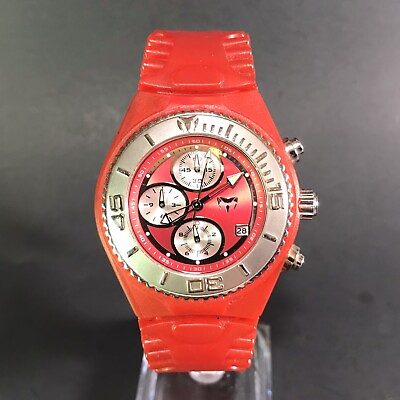 #ad TechnoMarine Chronograph Cruise CSX13 Jellyfish Sport Watch Red Stainless Steel $320.00