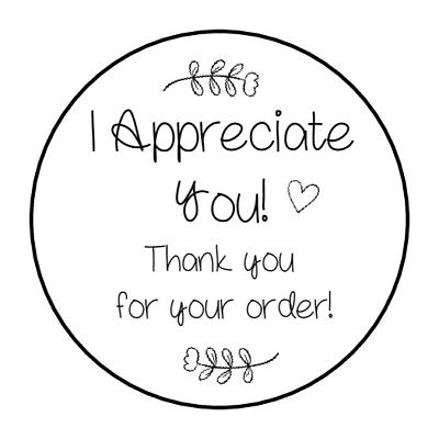 #ad 30 1.5quot; I APPRECIATE YOU THANK YOU LABELS SEALS ROUND STICKERS $28.99