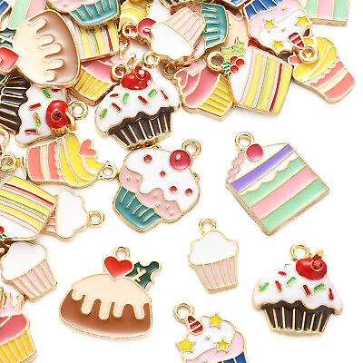 #ad 45x Enamel Dessert Charms Pendants for Earring Necklace Keychain Jewelry Making $10.94