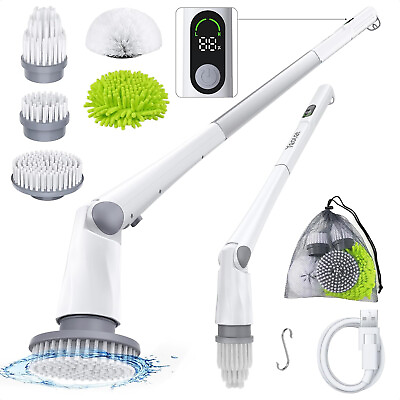 #ad #ad 5 Heads Electric Spin Scrubber Cordless Bath Tub Power Scrubber with Handle US $23.99