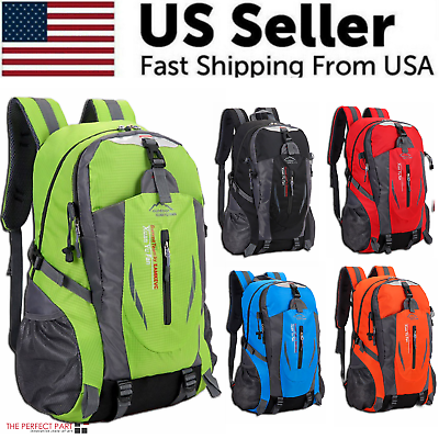 #ad 40L Men Women Travel Backpack Rucksack Camping Laptop Hiking School Book Bag USA $15.89