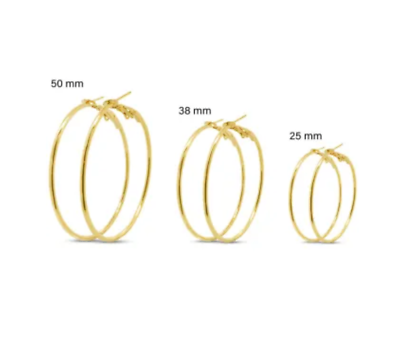 #ad BEAUTIFUL Set of Three Yellow Gold Tone Hoop Earrings 1quot; 1.5quot; and 2#x27; $99.00