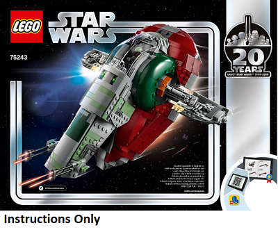 #ad LEGO INSTRUCTIONS ONLY SLAVE I 20TH ANNIVERSARY 75243 New manual book from set $24.99