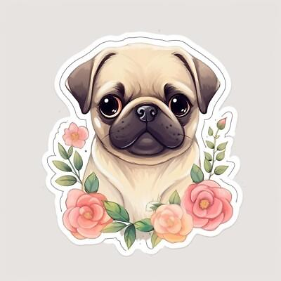 #ad Pug Dog Vinyl Decal Sticker for Car Laptop Tumbler and More. # PR Pug # 001139 $3.99