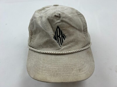 #ad VINTAGE Hat Cap Strapback Beige Adult Mens Corduroy Casual Embroidered Adult USA $15.02