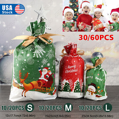 #ad #ad 30PCS Christmas Sacks Reusable Party Gift Bags Drawstring Wrap Present Storage $11.59