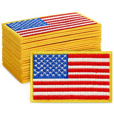 #ad #ad 24 Pack American Flag Iron On Patches for Applique Clothing Backpacks Vest Hats $13.99