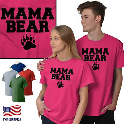 #ad Mama Bear Worlds Greatest Mom Mother Day Gift Womens Short Sleeve Crewneck Tee $19.99