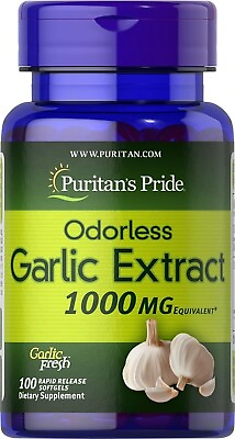 #ad Puritan#x27;s Pride Odorless Garlic 1000 Mg 100 Total Count $5.87