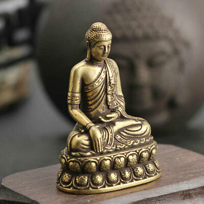 Tibet Buddhism Bronze Brass Buddhist Sakyamuni Buddha Figure Small Statue USA $10.99