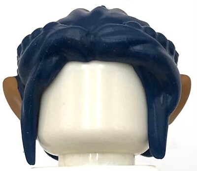#ad Lego New Dark Blue Minifig Hair Long Side Bangs Braids Large Bun Elves Ears Part $3.99
