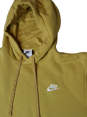 #ad Authentic Nike Sportswear Club Pullover Mens XS Yellow Mustard Hoodie BV2654 725 $13.29
