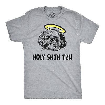 #ad Holy Shih Tzu T Shirt Funny Dog Shitzu Shirts Hilarious Graphich Tees $14.00