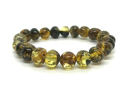 #ad AMBER BRACELET Gift Yellow Dark Beads Ladies Real Baltic Amber Jewelry 13g 16074 $24.94