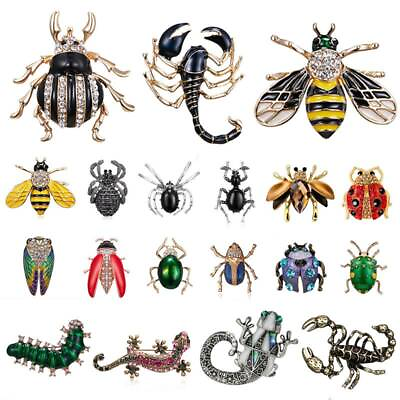 #ad Fashion Enamel Lovely Crystal Insect Brooch Pin Wedding Women Party Jewellery GBP 2.65