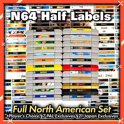 #ad N64 Half Width End Labels Entire US Library Variants amp; Other Extras $24.97