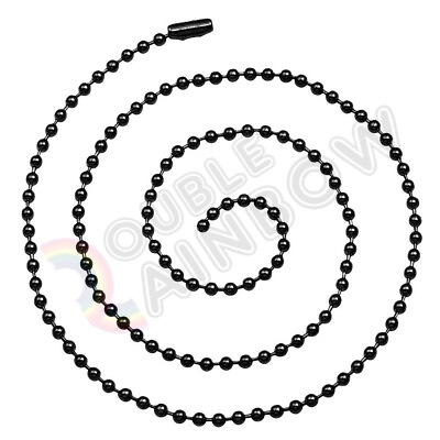 #ad 3mm Men Women#x27;s Stainless Steel Necklace Bead Ball 18 30quot;Chain Black Plated*C21 $6.49