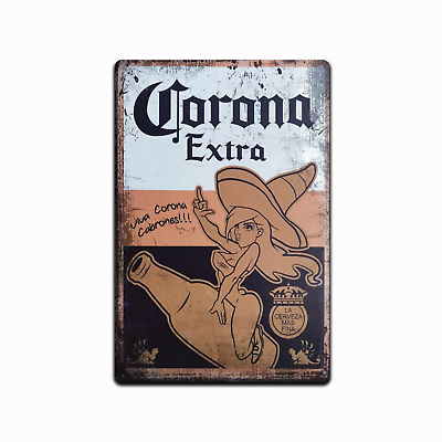 #ad US Vintage Retro Tin Sign door Wall Decor Metal Bar Pub Poster CORONA EXTRA GIRL $13.95