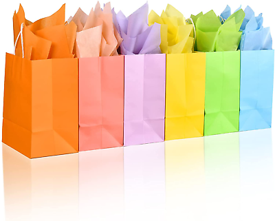 Gift Bags with Tissue Paper 24 Pack Small Medium Size Gift Wrapping Paper Bags $15.29