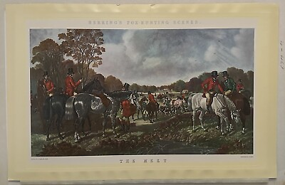 #ad Herrings Fox Hunting Scenes quot;The Meetquot; 1867 engraved J. Harris NO FRAME Yellowed $99.00