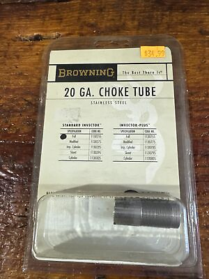 #ad Browning Choke Tube Full For 20 Gauge Standard Invector Stainless Steel 1130255 $20.40