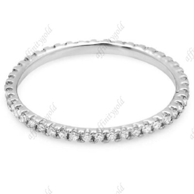 #ad 1 5ct Diamond Eternity Ring Stackable Wedding 10K White Gold Band $453.29