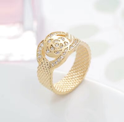 #ad Golden Mesh Style Ring Size 8 Trendy Popular Style Bling Gift Fresh millennial $9.99
