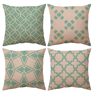 #ad Set of 4 Pillow Covers 18x18 Boho Super Soft Throw Pillow Covers Modern Geome... $20.76