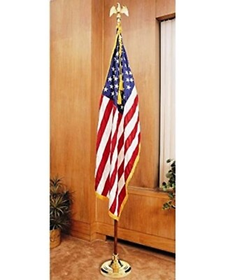 #ad American Flag Factory 7ft American Flag Complete Set with Wood Pole. $250.00