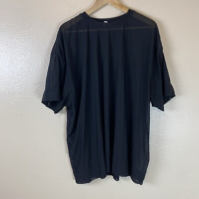#ad Athleta XL Mesh Oversized T Shirt Tee Top Blouse Short Sleeve Nylon Yoga $29.99