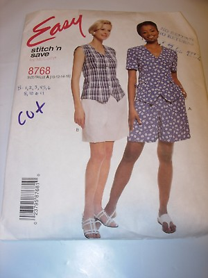 #ad WOMENS CUT MCCALLS Sewing Pattern 8768 SHORTS VEST SUMMER SIZE 10 12 14 16 $5.99