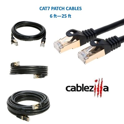 #ad Cat7 Cable Ethernet Network High Speed Patch Cord Black 6FT 25FT Multi Pack LOT $337.49