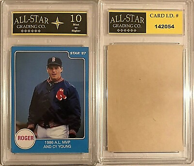 #ad 1987 Star Stickers Roger Clemens 1986 A.L CY Young MVP #NON Boston ASG Graded 10 $21.50