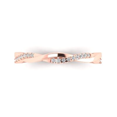 #ad 0.32ct Round Wedding Bridal Infinity Band 14k Rose gold simulated diamond $265.04