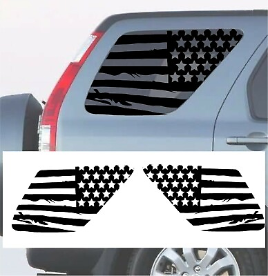 #ad 2 USA Distressed Flag Decal Rear windows fits Honda CRV CR V 2002 2006 $29.99
