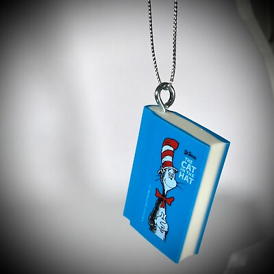 1.5quot; MINI DR SEUSS BOOK ORNAMENT christmas gift THE CAT IN THE HAT shatterproof $6.79