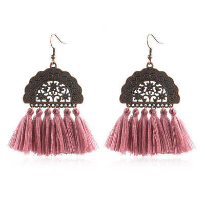 #ad Women Bohemian Long Tassel Fringe Drop Dangle Earrings Ear Stud Fashion Jewelry $6.52